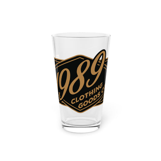 Vintage Style 16oz Pint Glass - 1989 Gold Design